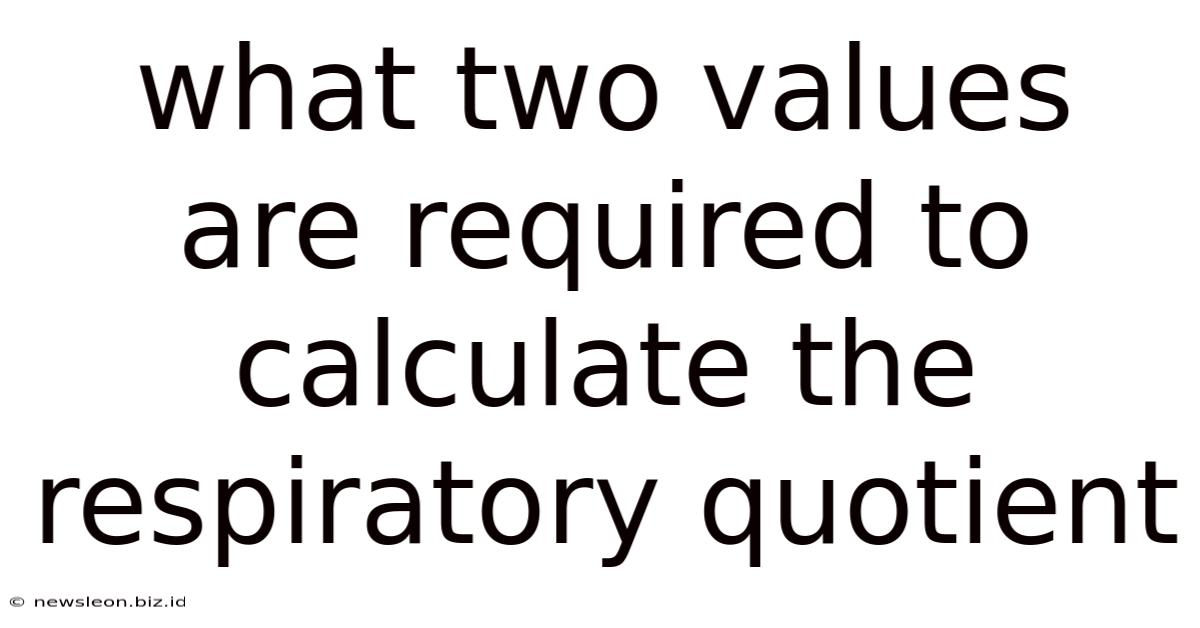 What Two Values Are Required To Calculate The Respiratory Quotient