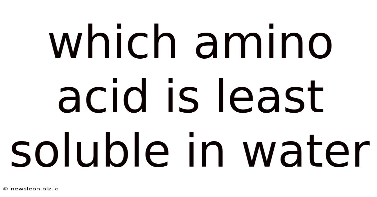 Which Amino Acid Is Least Soluble In Water