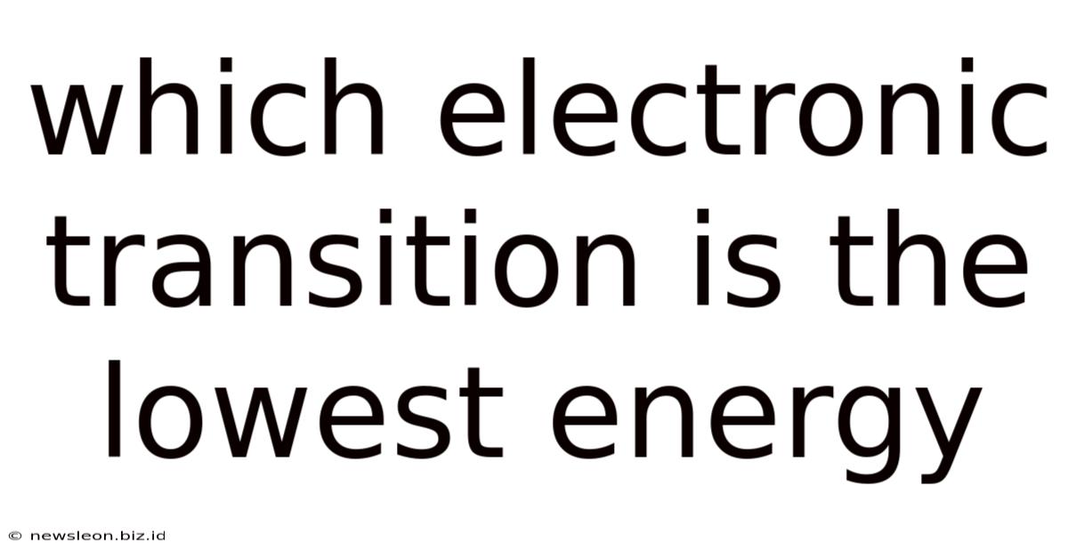 Which Electronic Transition Is The Lowest Energy