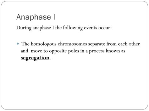 Which Of The Following Events Occur During Anaphase I