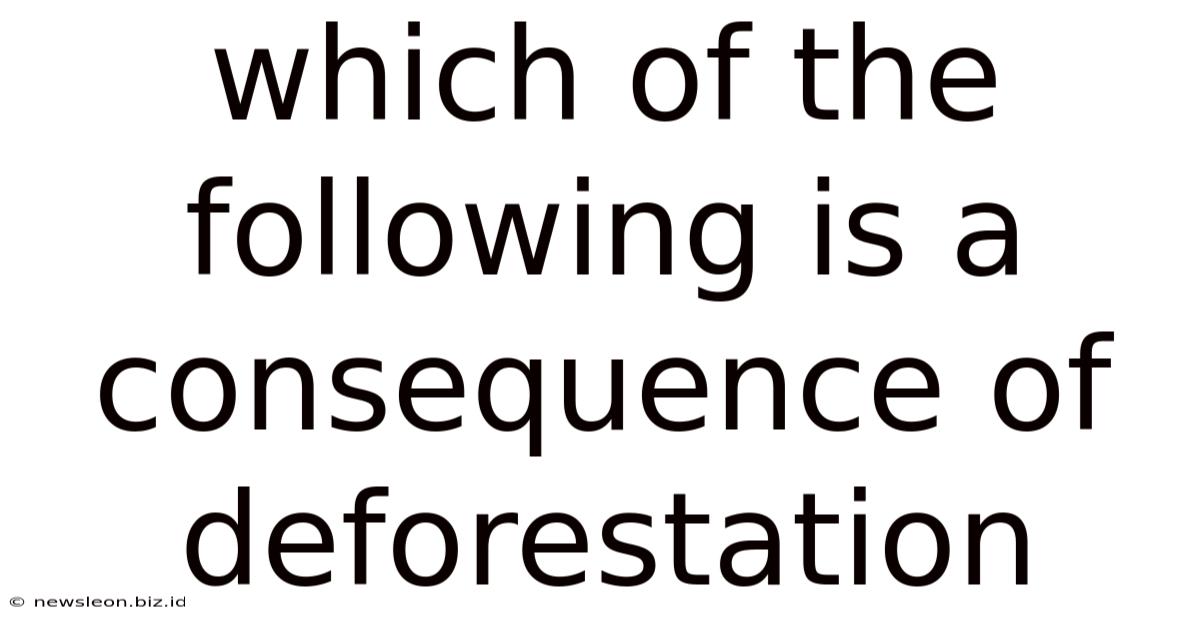 Which Of The Following Is A Consequence Of Deforestation
