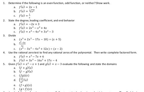 Which Of The Following Is An Even Function