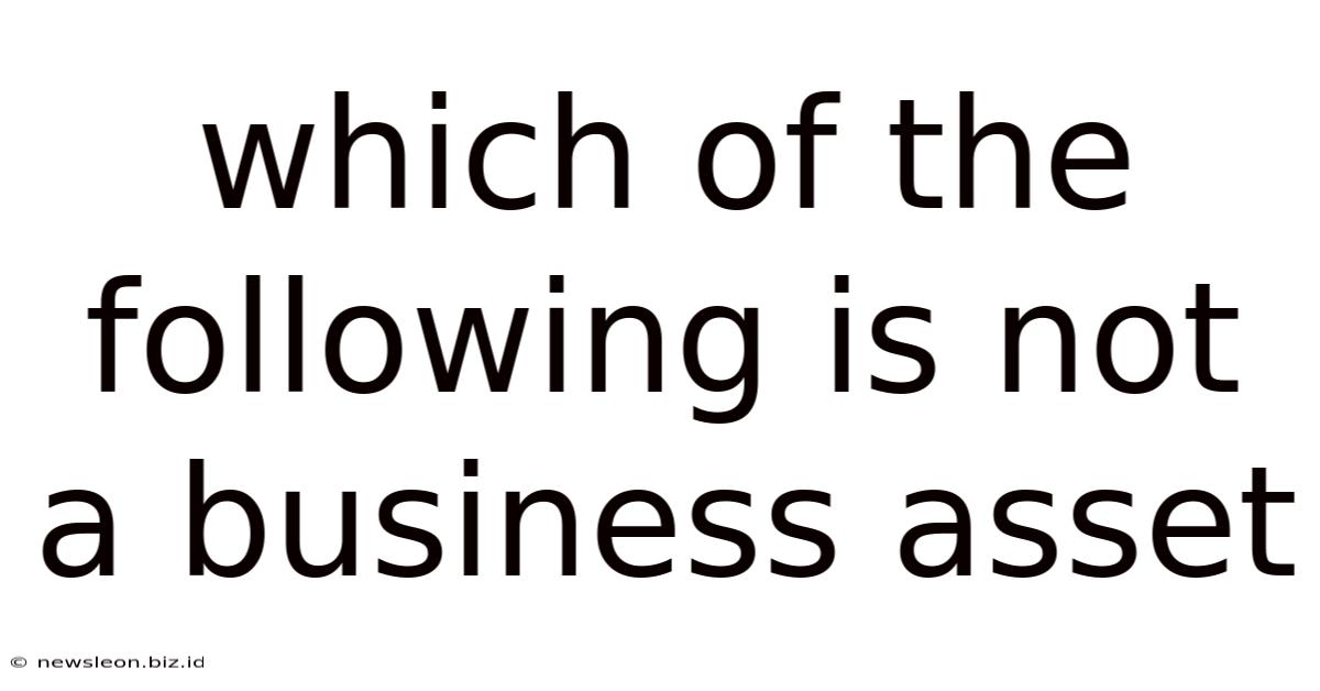 Which Of The Following Is Not A Business Asset