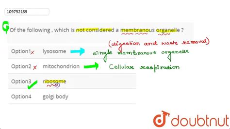 Which Of The Following Is Not A Membranous Organelle