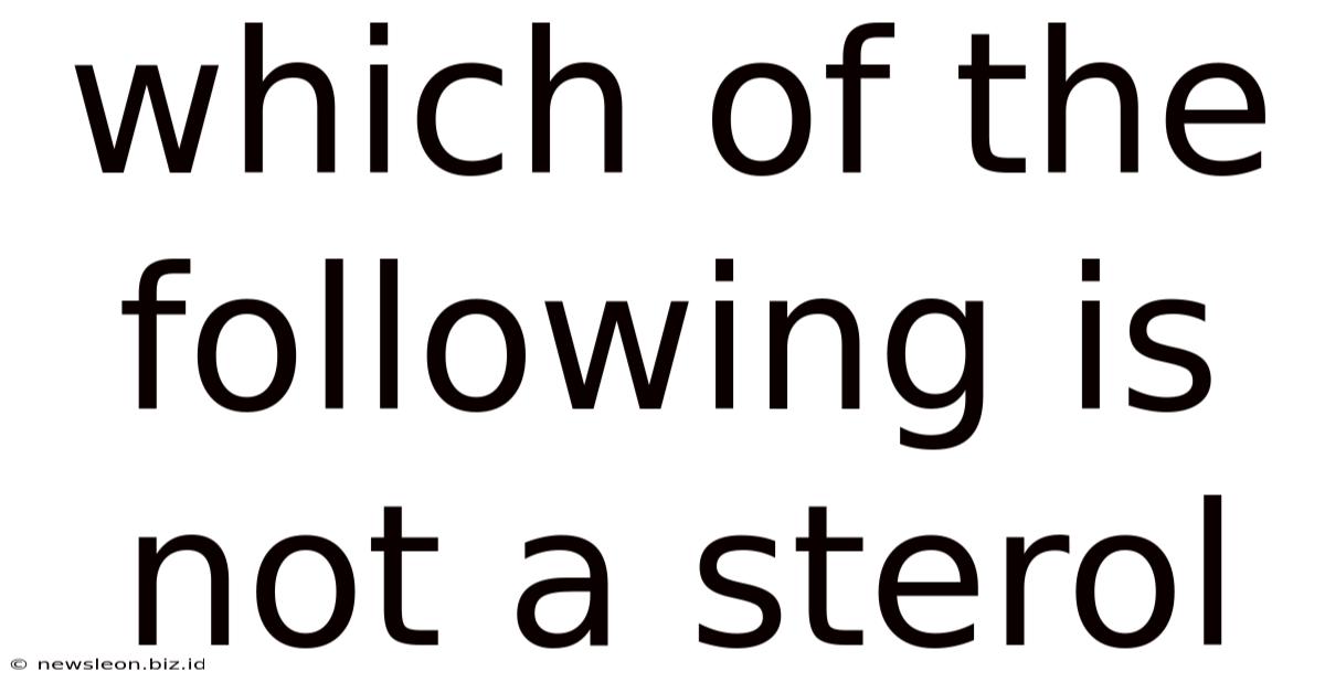 Which Of The Following Is Not A Sterol