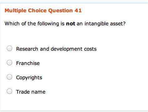 Which Of The Following Is Not An Intangible Asset