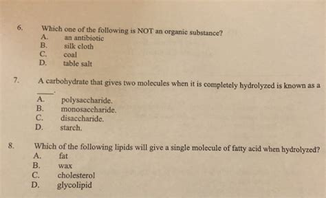 Which Of The Following Is Not An Organic Substance