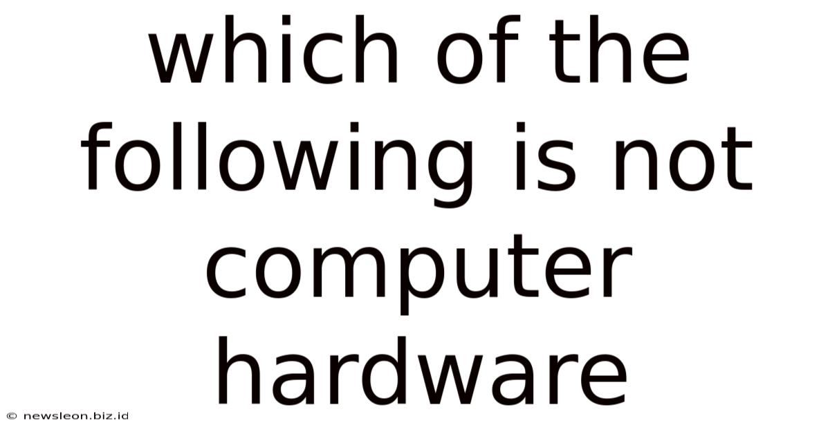 Which Of The Following Is Not Computer Hardware