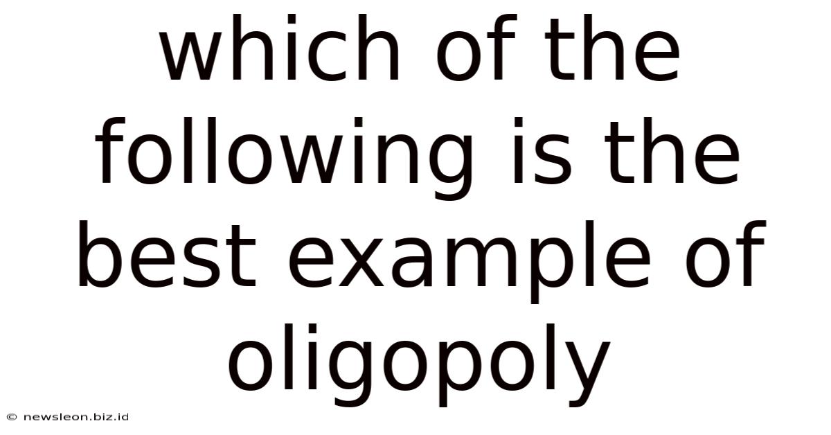 Which Of The Following Is The Best Example Of Oligopoly
