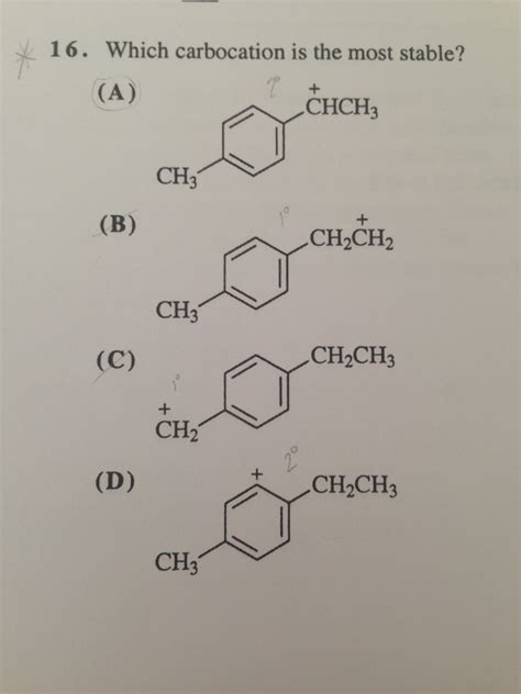 Which Of The Following Is The Most Stable Carbocation