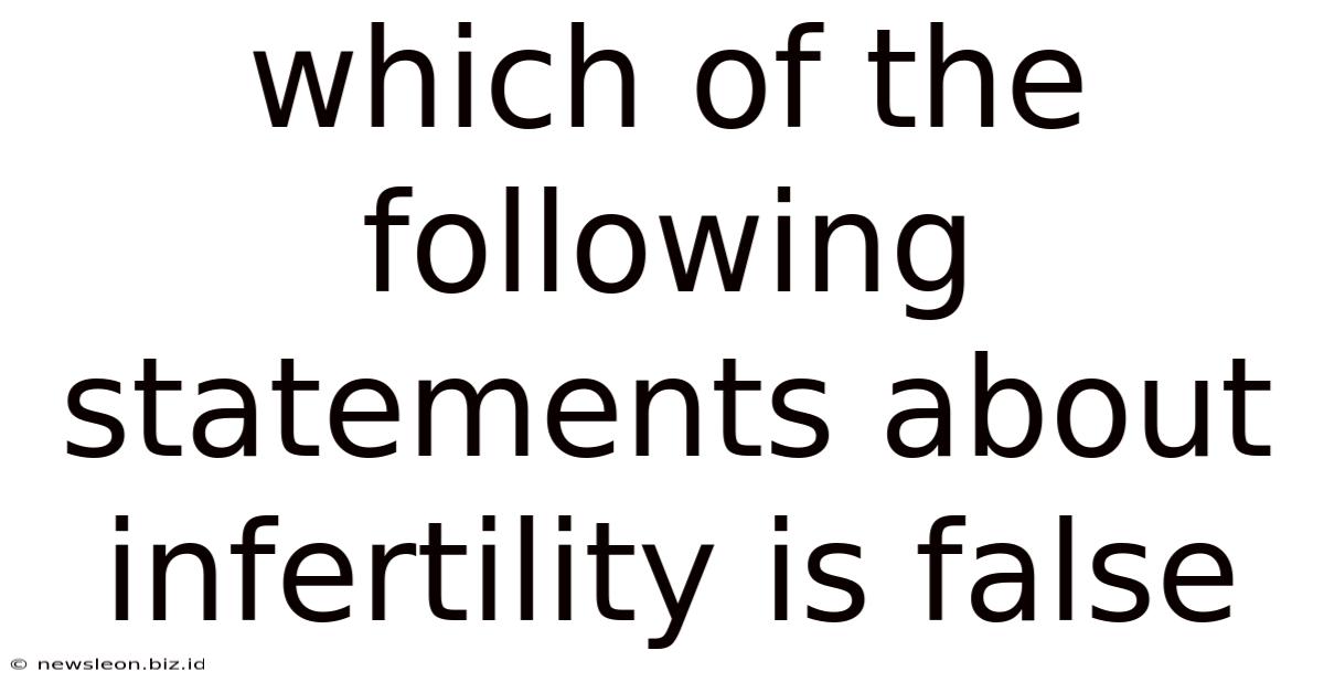 Which Of The Following Statements About Infertility Is False