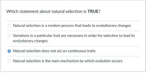 Which Statement About Natural Selection Is True