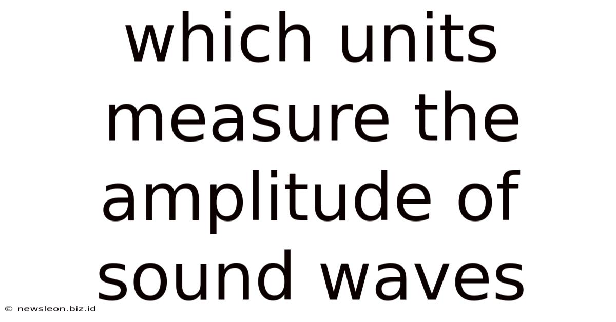 Which Units Measure The Amplitude Of Sound Waves